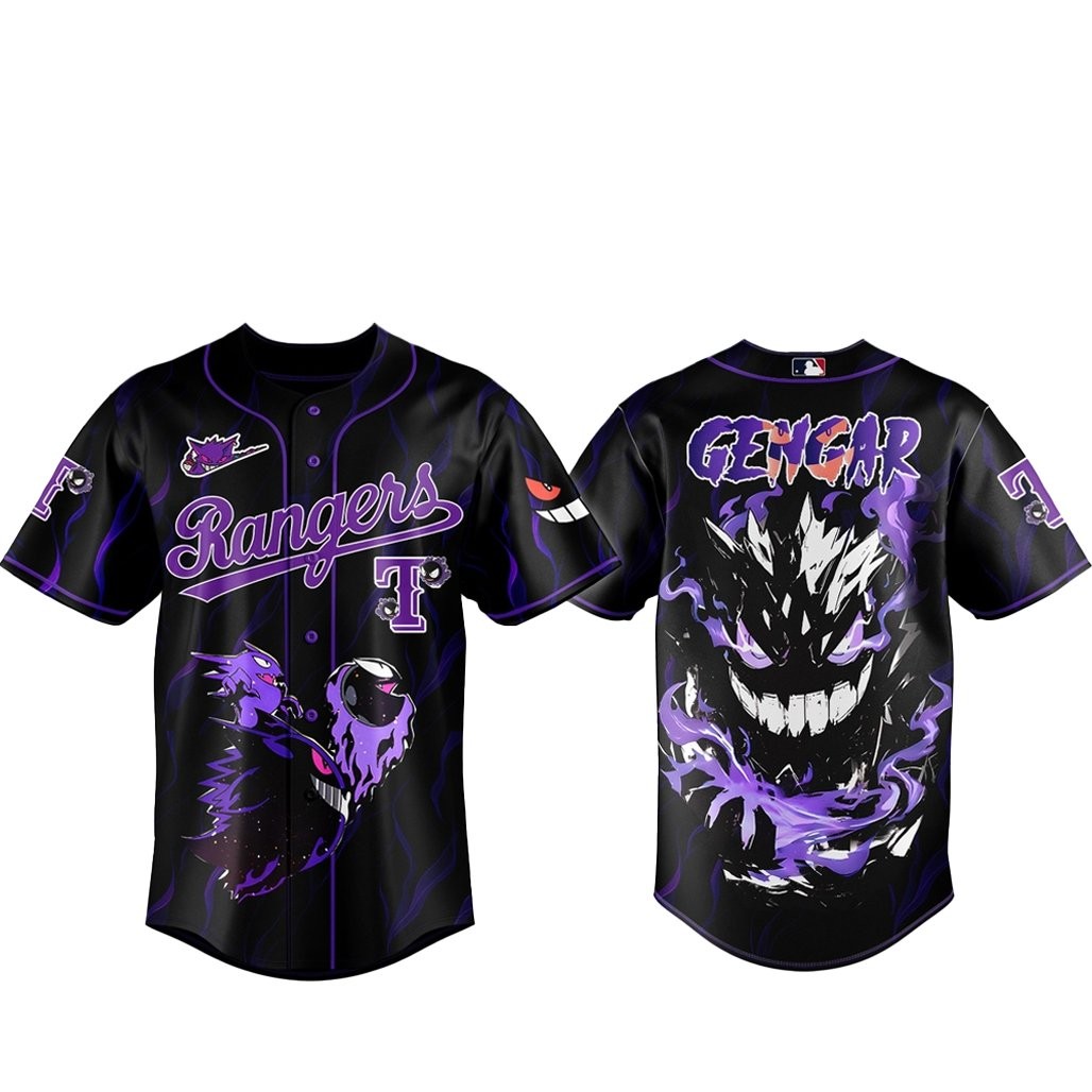 Texas Rangers x Pokemon Gengar 2026 Baseball Jersey Version 2