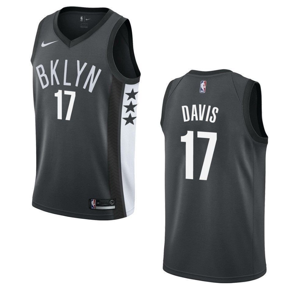Men's Brooklyn Nets Ed Davis #17 Statement Swingman Jersey Black