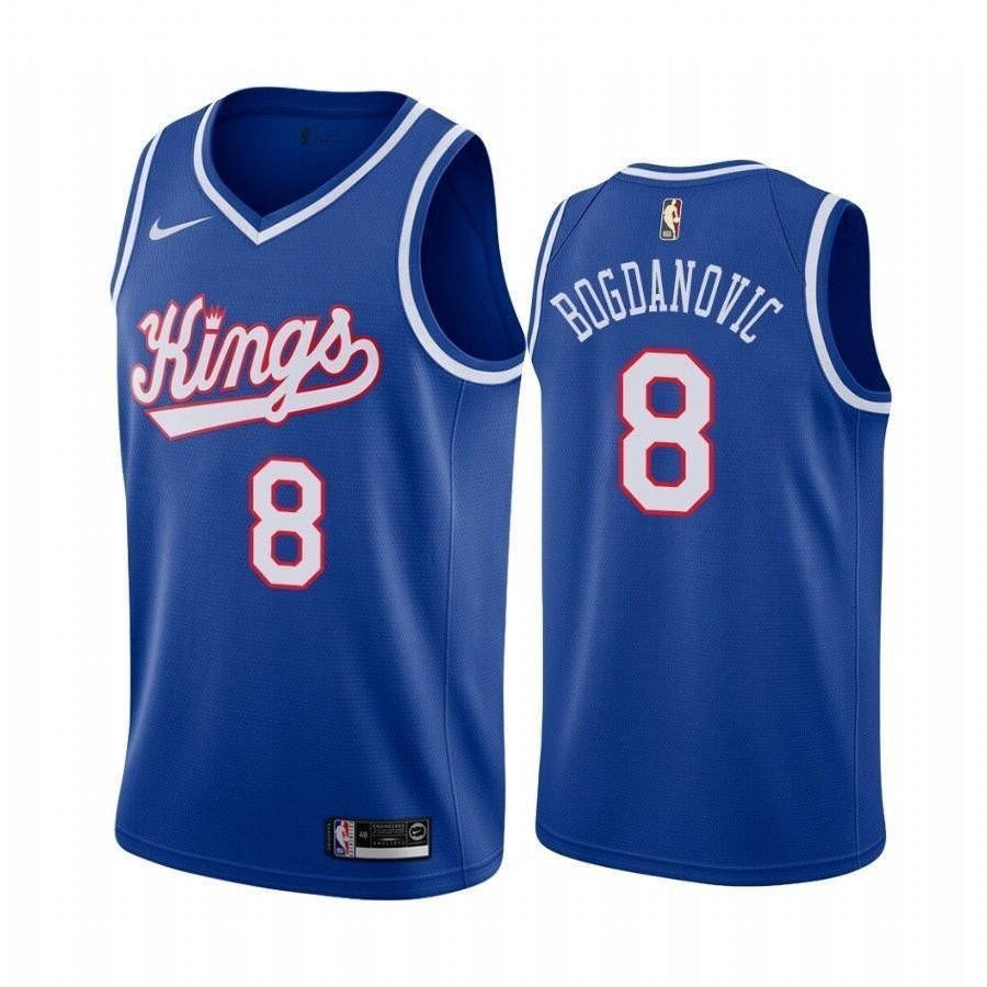 Men's Sacrato Kings Bogdan Bogdanovic 8 Blue Throwback Jersey