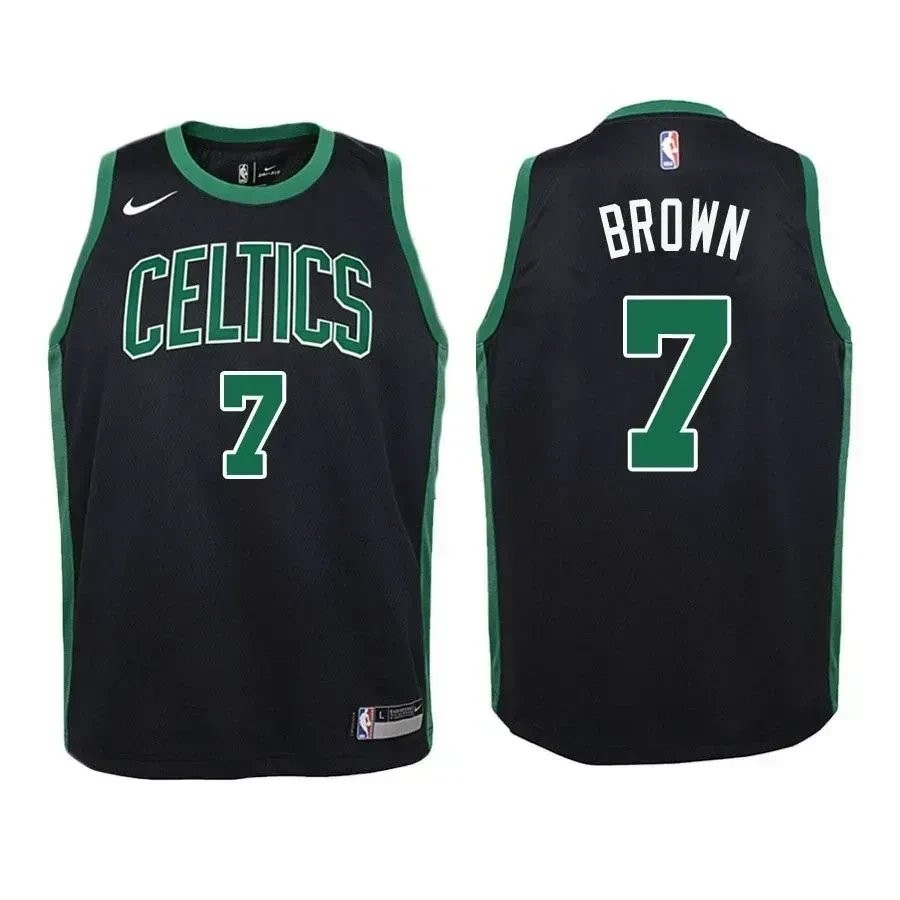 Youth Celtics Jaylen Brown #7 Statement Edition Black Jersey Unisex