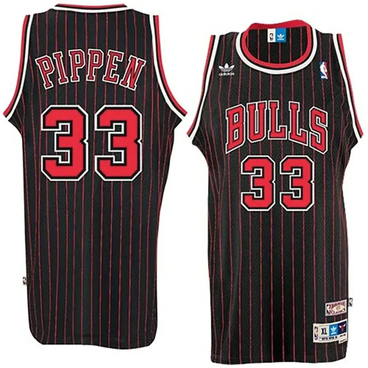 Men's Scottie Pippen Chicago Bulls #33 Throwback Swingman Jersey Black Multicolor