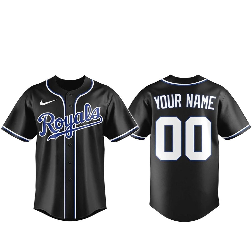 Custom Name and Number Kansas City Royals Blackout Built For The Night 2026 Baseball Jersey