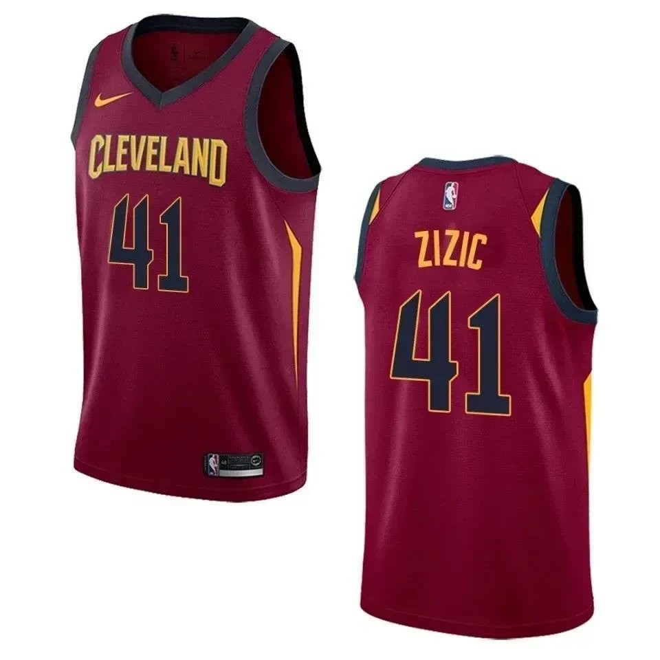 Men's Cleveland Cavaliers Ante Zizic #41 Icon Swingman Jersey Maroon