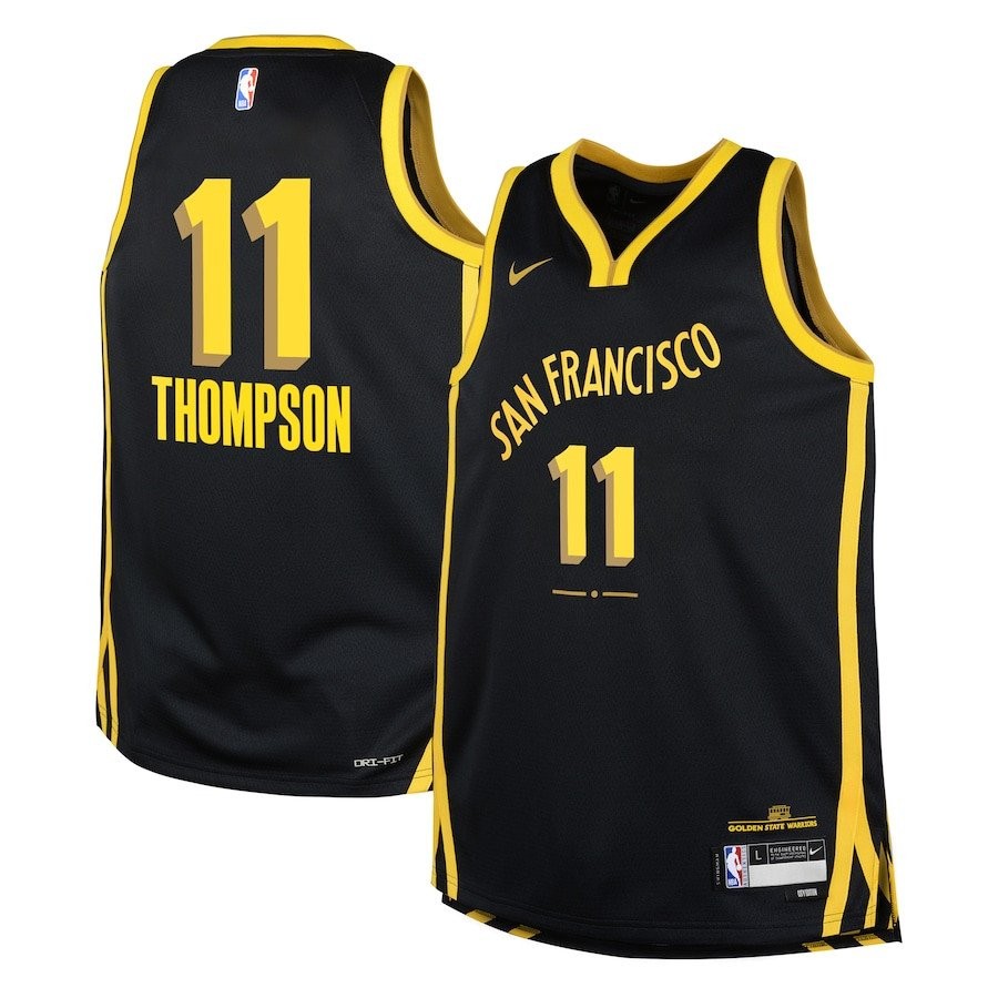 Klay Thompson 11 Golden State Warriors 2023/24 City Edition Swingman Youth Jersey Black