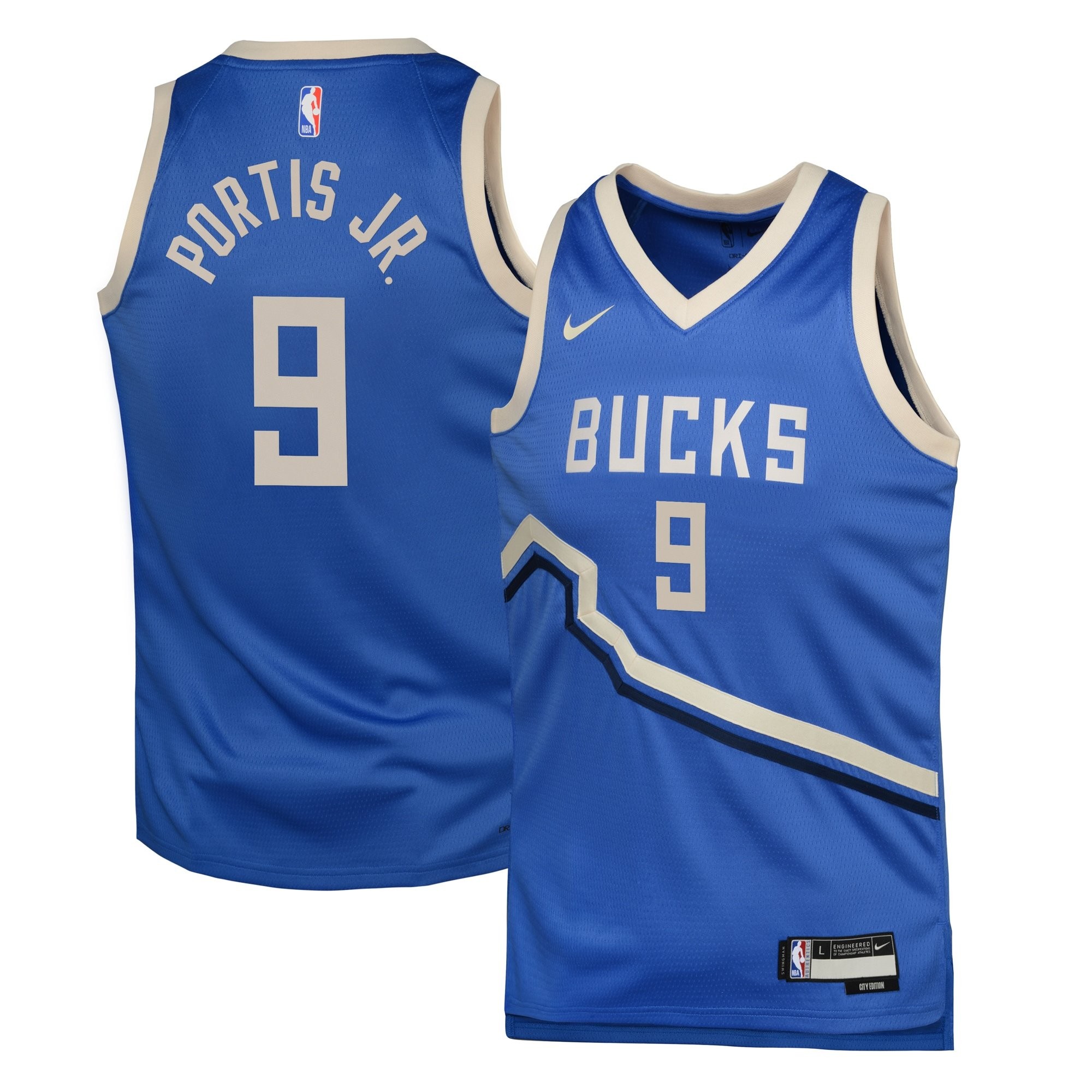Milwaukee Bucks City Edition Swingman Jersey 2024 Royal Bobby Portis Jr Youth