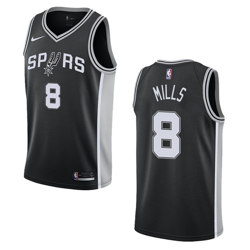 Men's San Antonio Spurs 8 Patty Mills Icon Swingman Jersey Black