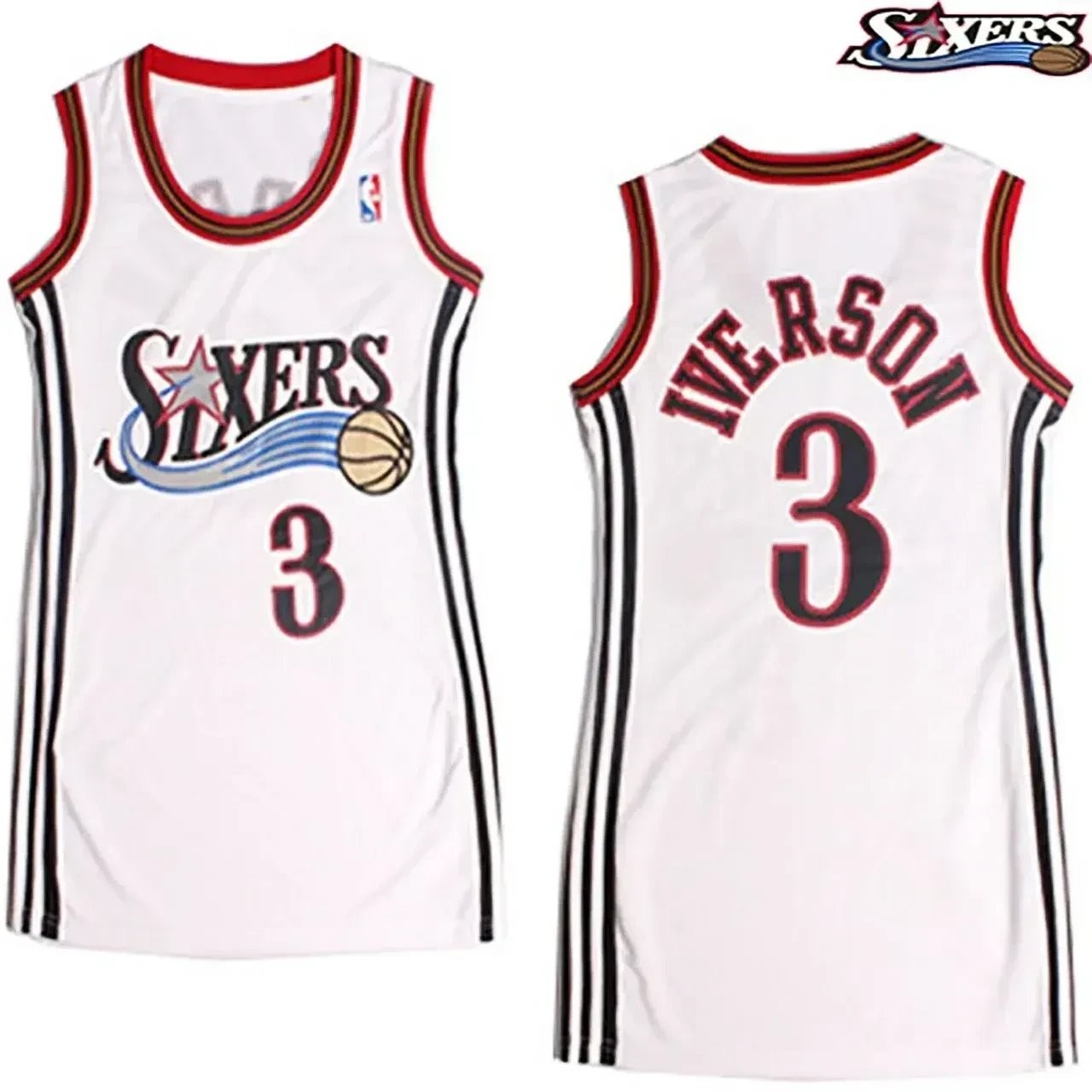 Women's Allen Iverson Philadelphia 76ers #3 White Jersey - 100% Polyester S-3XL