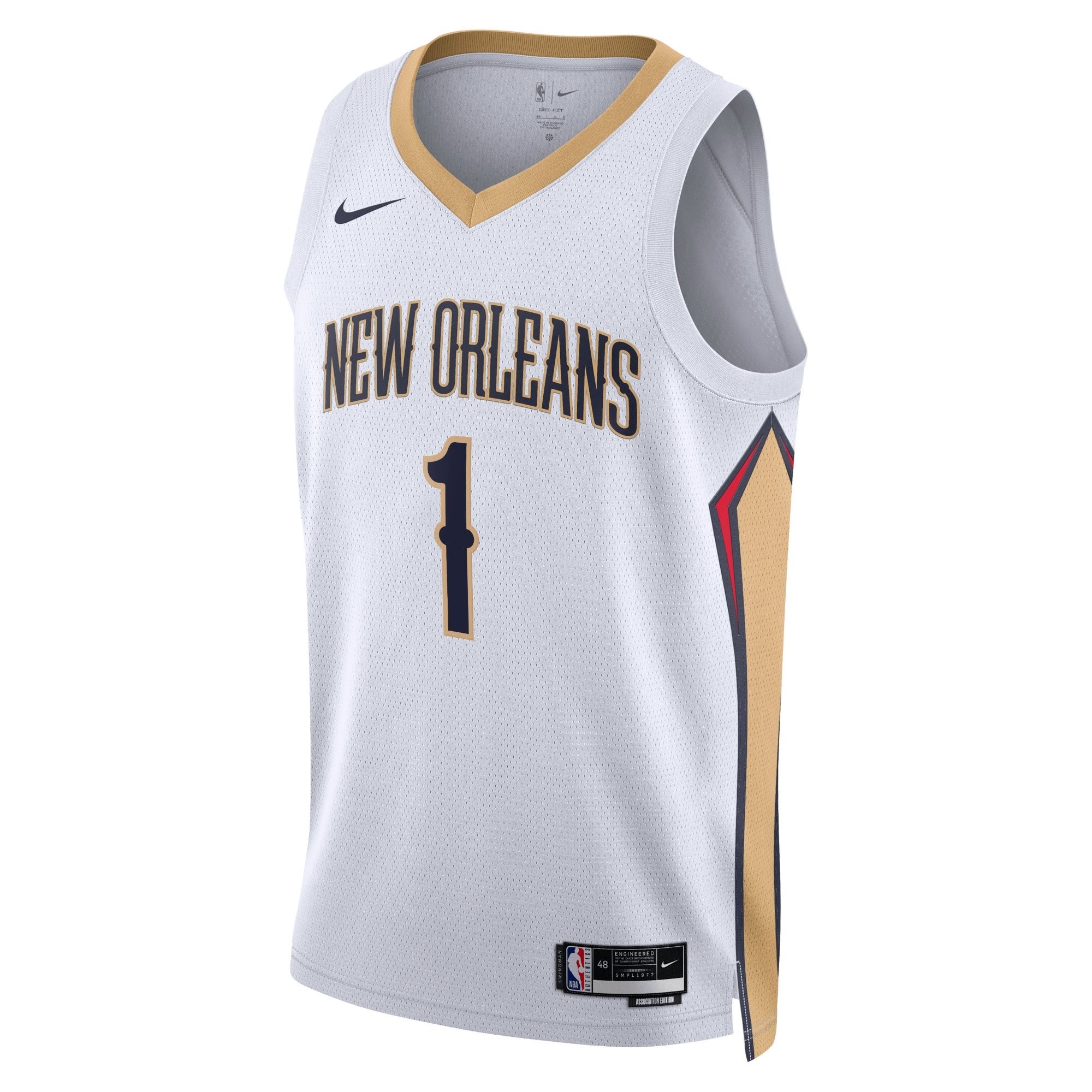 New Orleans Pelicans Association Edition Swingman Jersey White Zion Williamson Unisex