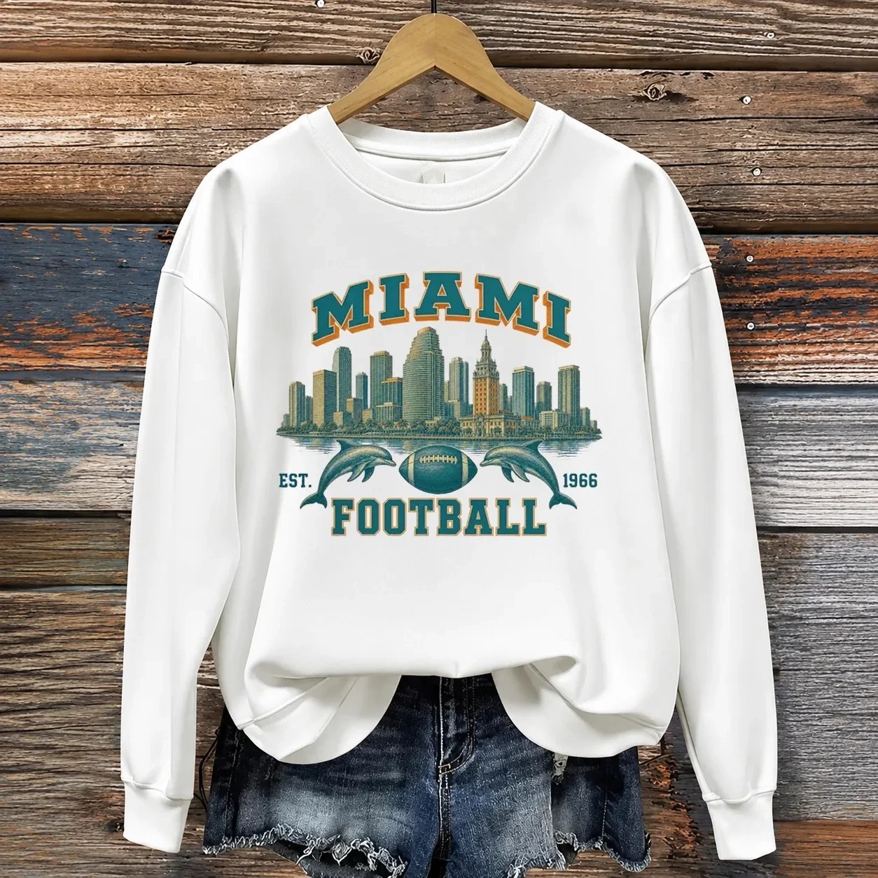 Musemora - Unisex Miami Dolphins Sweatshirt - Game Day Football