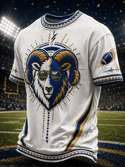 Musemora - Unisex Los Angeles Rams T-Shirt - Game Day Football