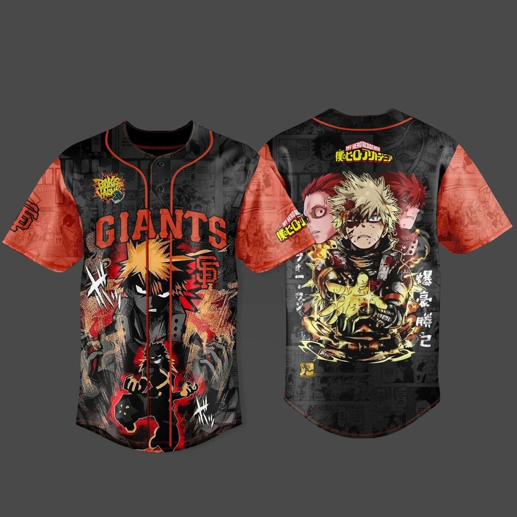 San Francisco Giants x My Hero Academia U.S. Tour 2026 Bakugo Baseball Jersey