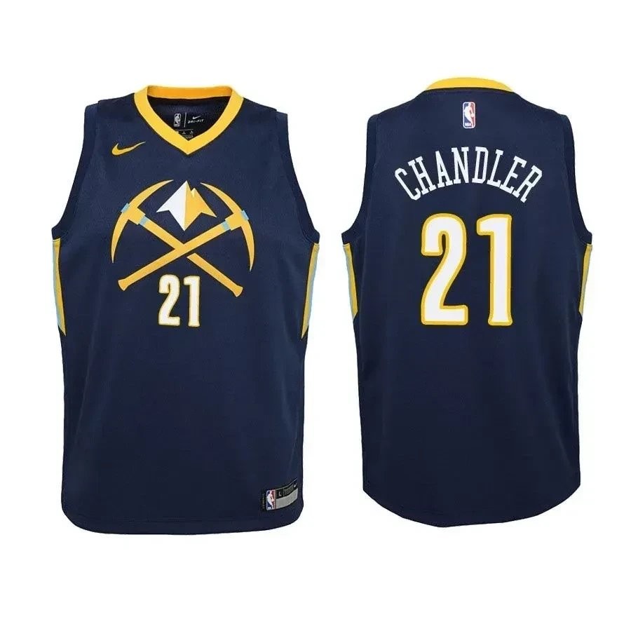Youth Nuggets Wilson Chandler 21 City Edition Navy Jersey - Unisex Multicolor Basketball Jersey