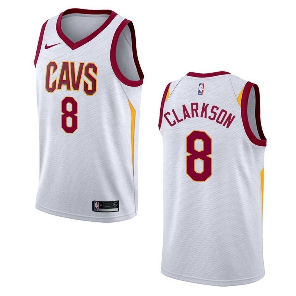 Men's Cleveland Cavaliers Jordan Clarkson #8 Association Swingman Jersey White