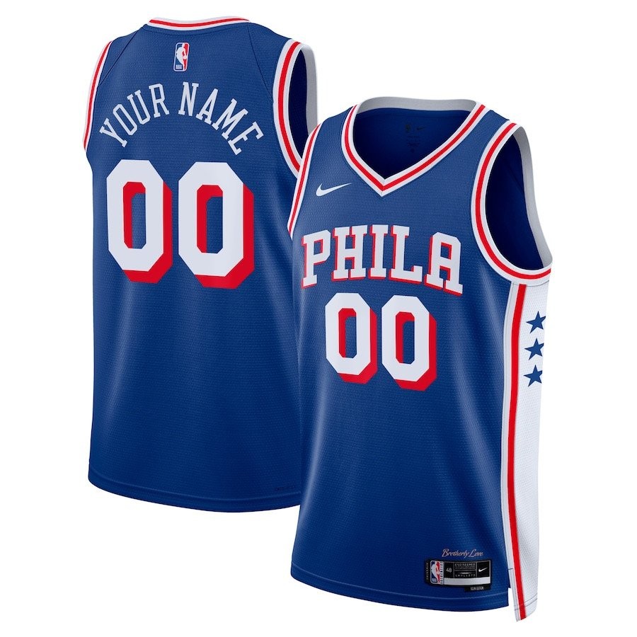 Philadelphia 76ers Icon Swingman Custom Jersey Royal Unisex Adult Sizes S-3XL