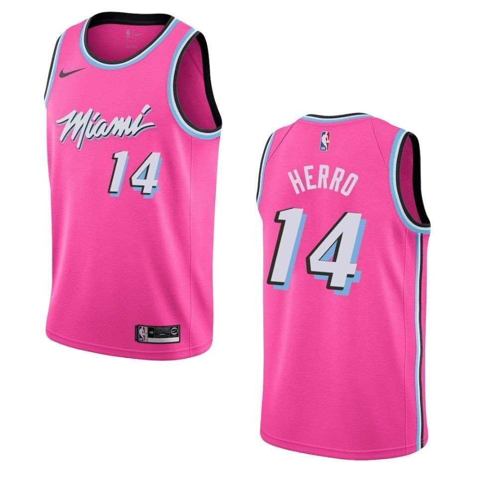 Men's Miami Heat Tyler Herro #14 Earned Swingman Jersey Pink