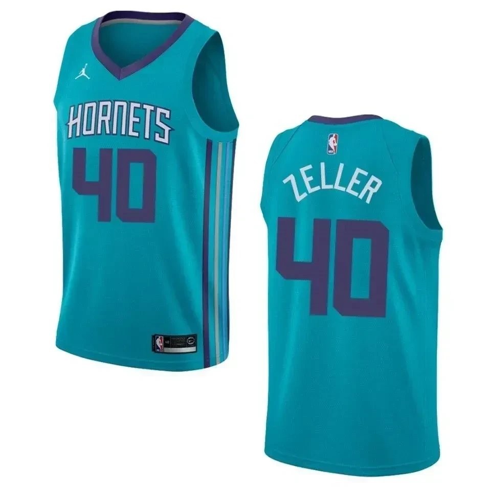 Men's Charlotte Hornets 40 Cody Zeller Icon Swingman Jersey Teal