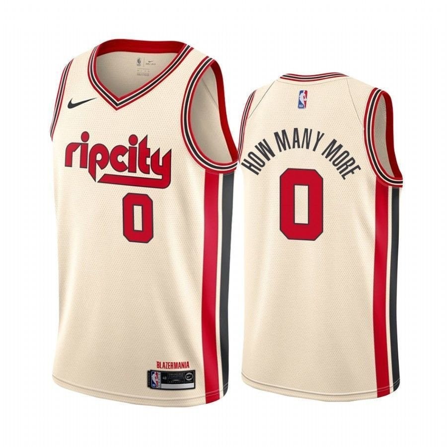 Men's Damian Lillard How Many More Blazers City Multicolor Jersey S-3XL